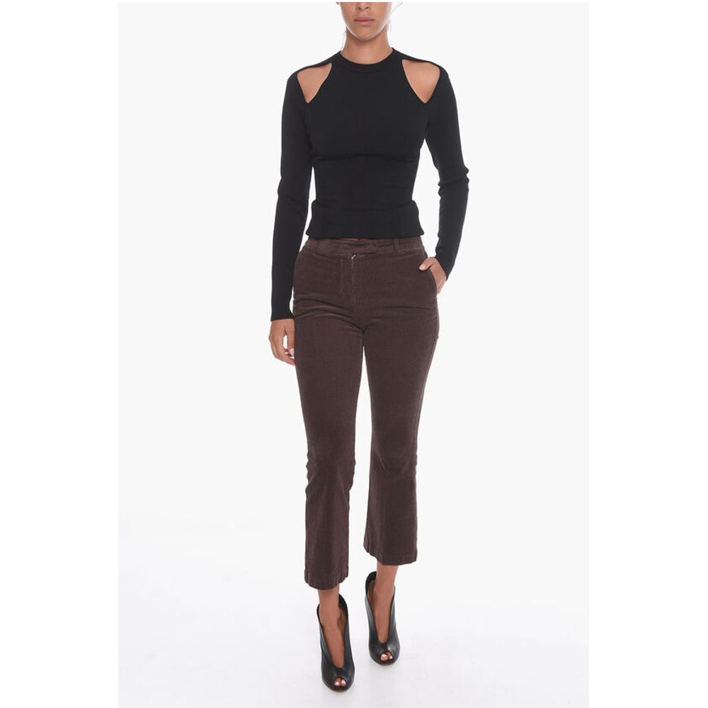 QL2 Corduroy Palazzo Trousers with Cropped Leg