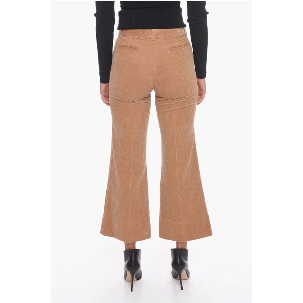 QL2 Corduroy Palazzo Trousers with Cropped Leg