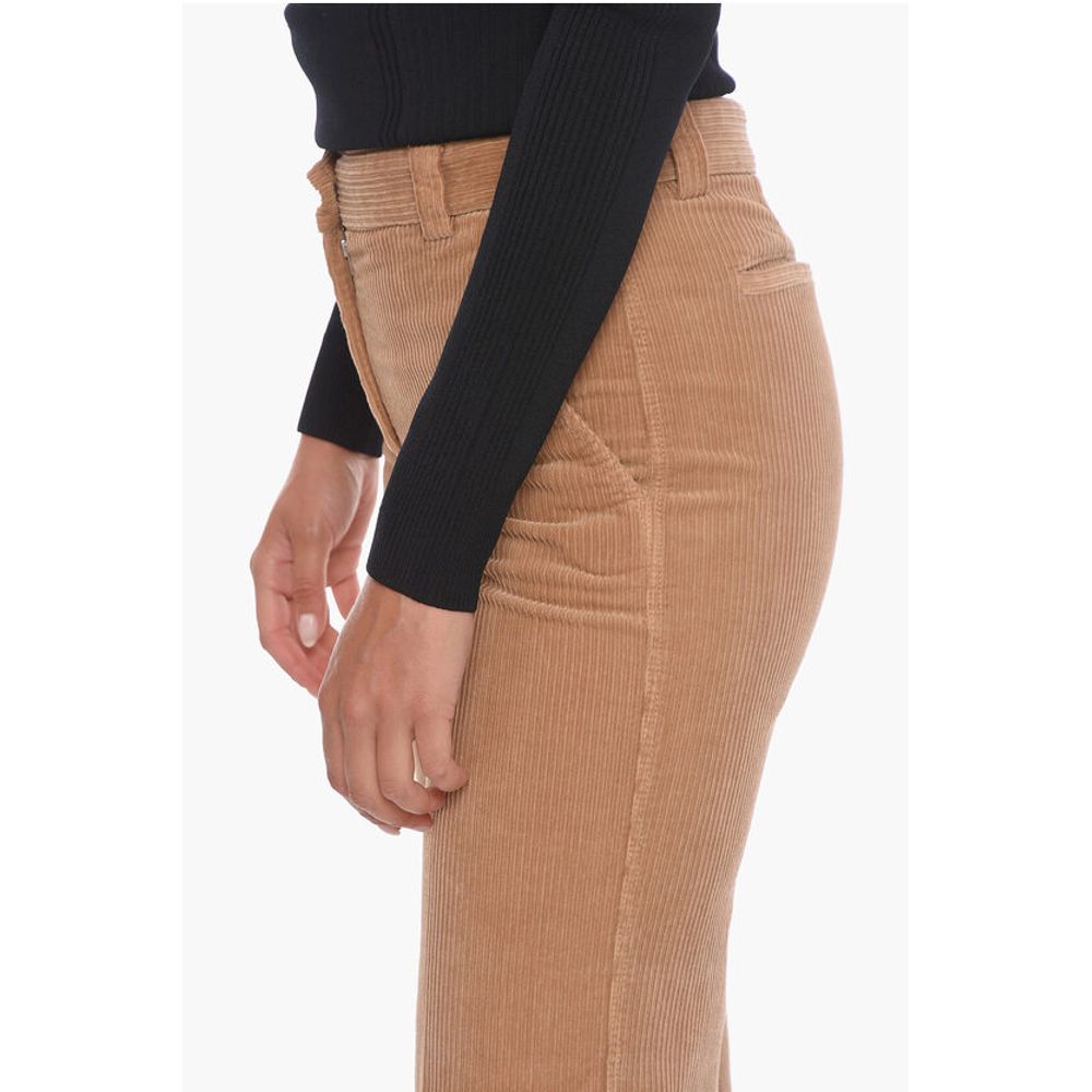 QL2 Corduroy Palazzo Trousers with Cropped Leg