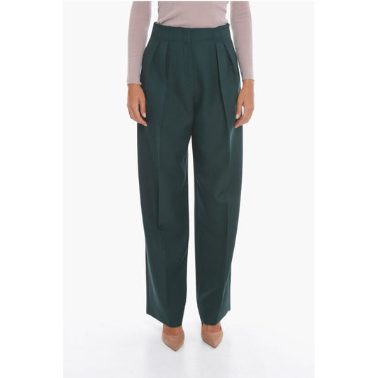 Super Blond Front-pleated Trousers with Wide-leg