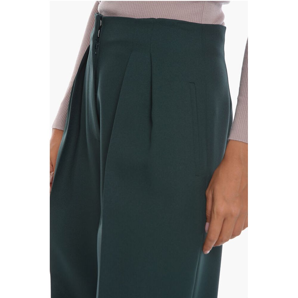 Super Blond Front-pleated Trousers with Wide-leg