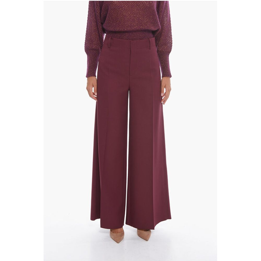 Super Blond Palazzo Trousers with Front-pleat