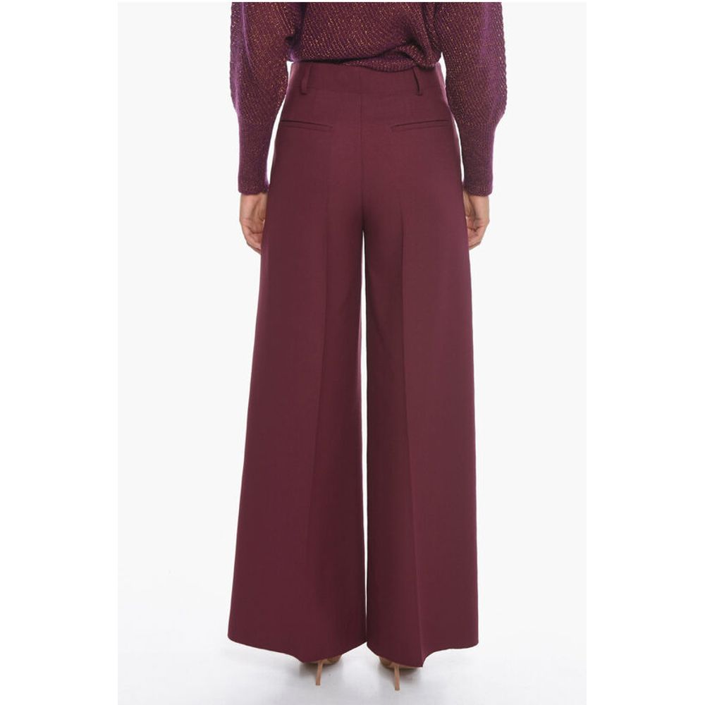 Super Blond Palazzo Trousers with Front-pleat