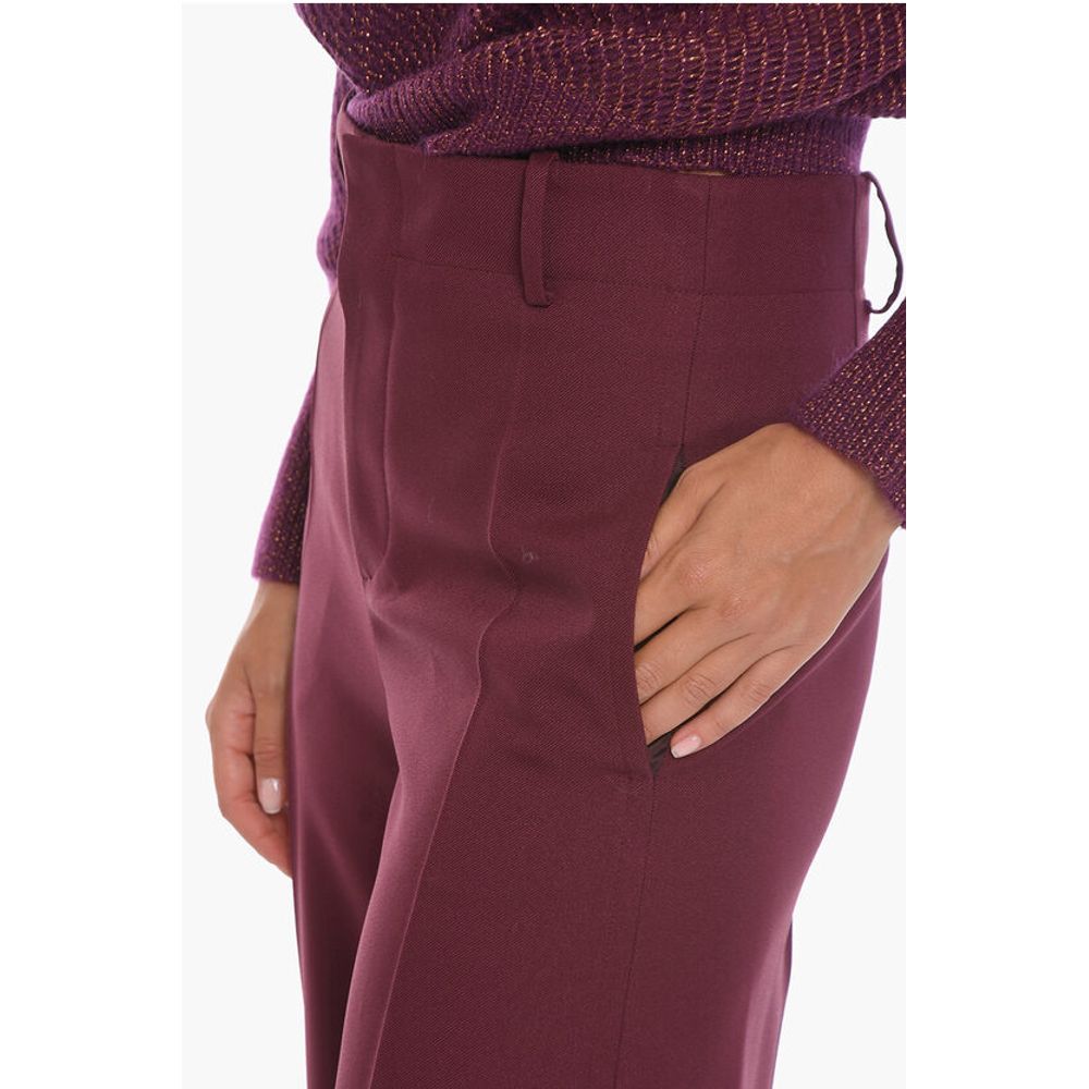 Super Blond Palazzo Trousers with Front-pleat