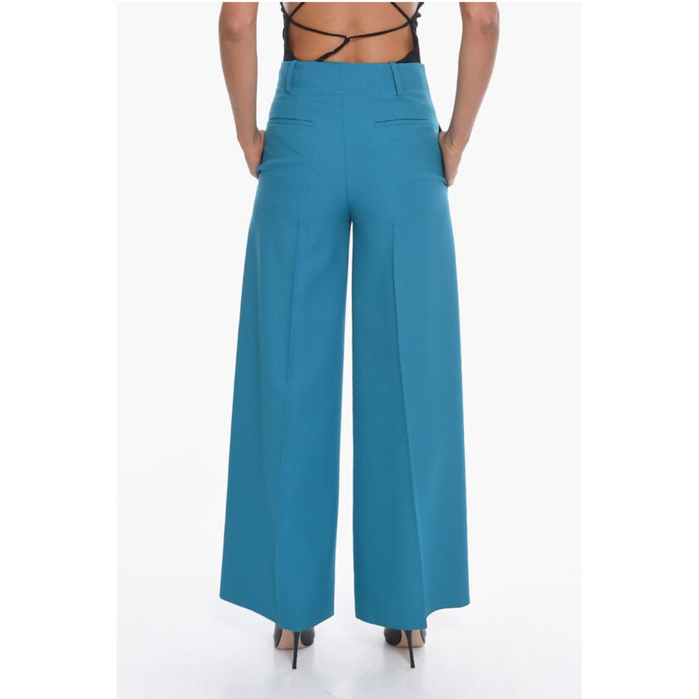 Super Blond Palazzo Trousers with Front-pleat