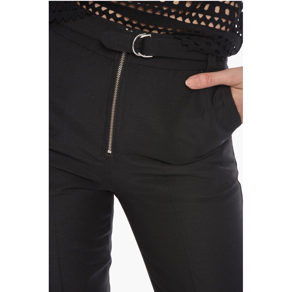 Capasa Pleat-front Trousers with Double-ring Buckle