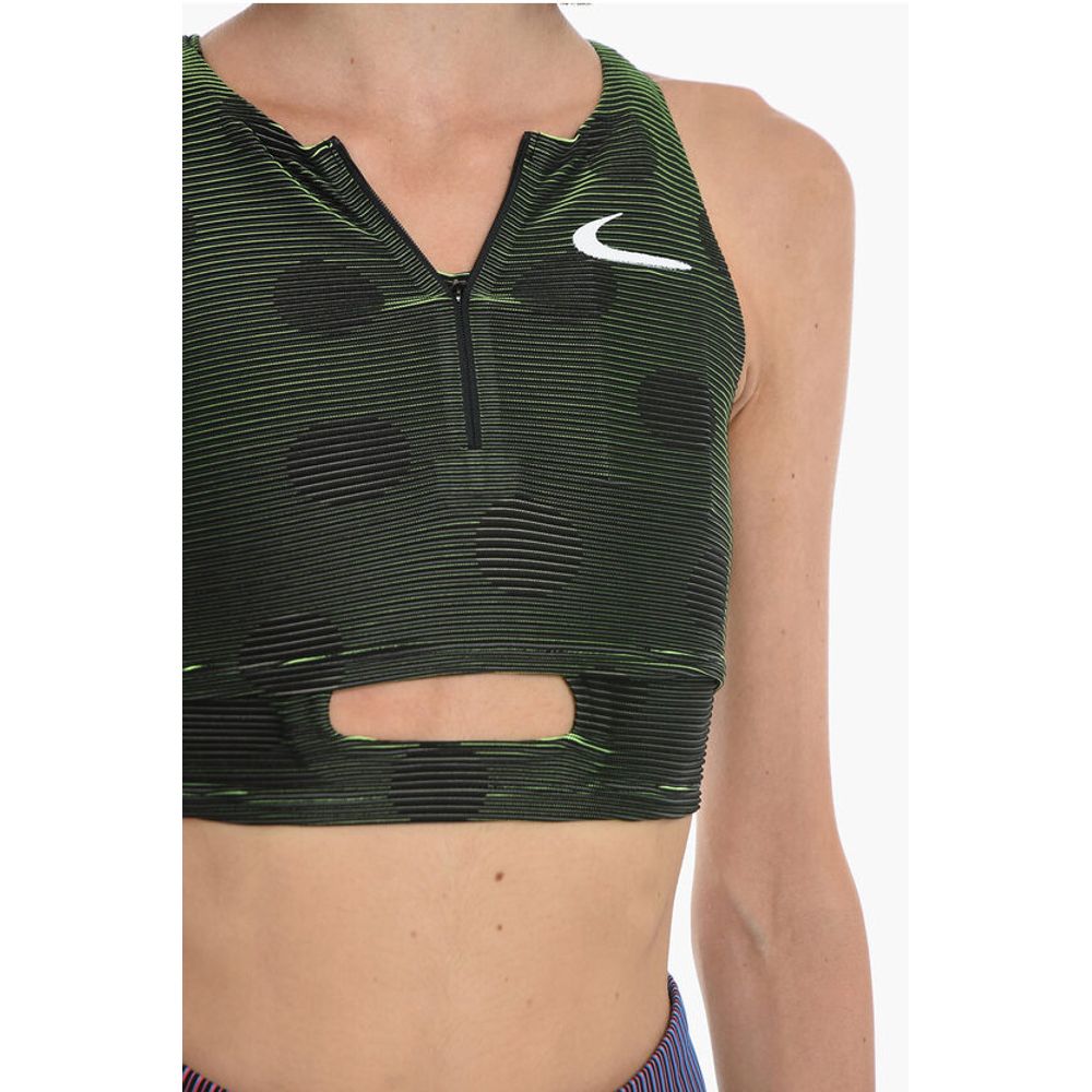 Off-White NIKE Double-layered Active Top in Stripe Motif