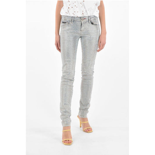 Philipp Plein all-over crystals slim fit jeans