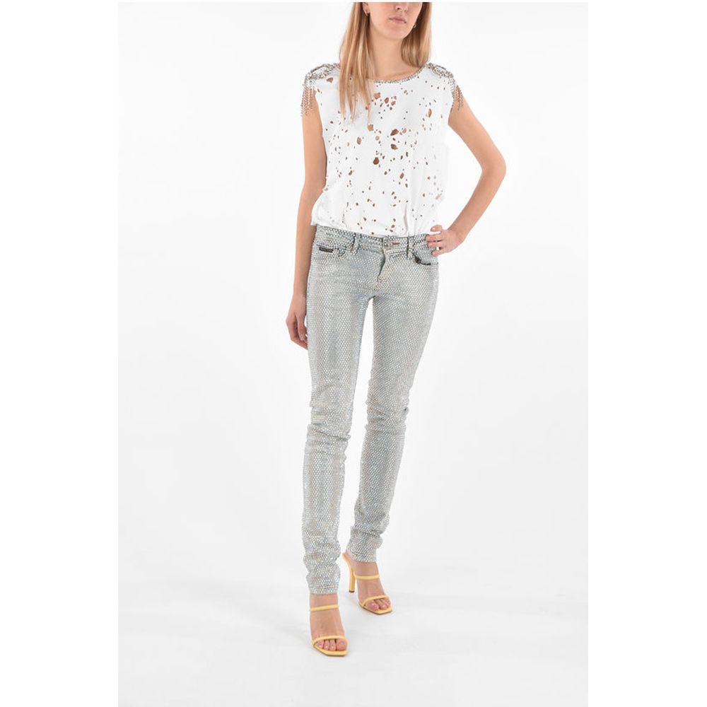 Philipp Plein all-over crystals slim fit jeans