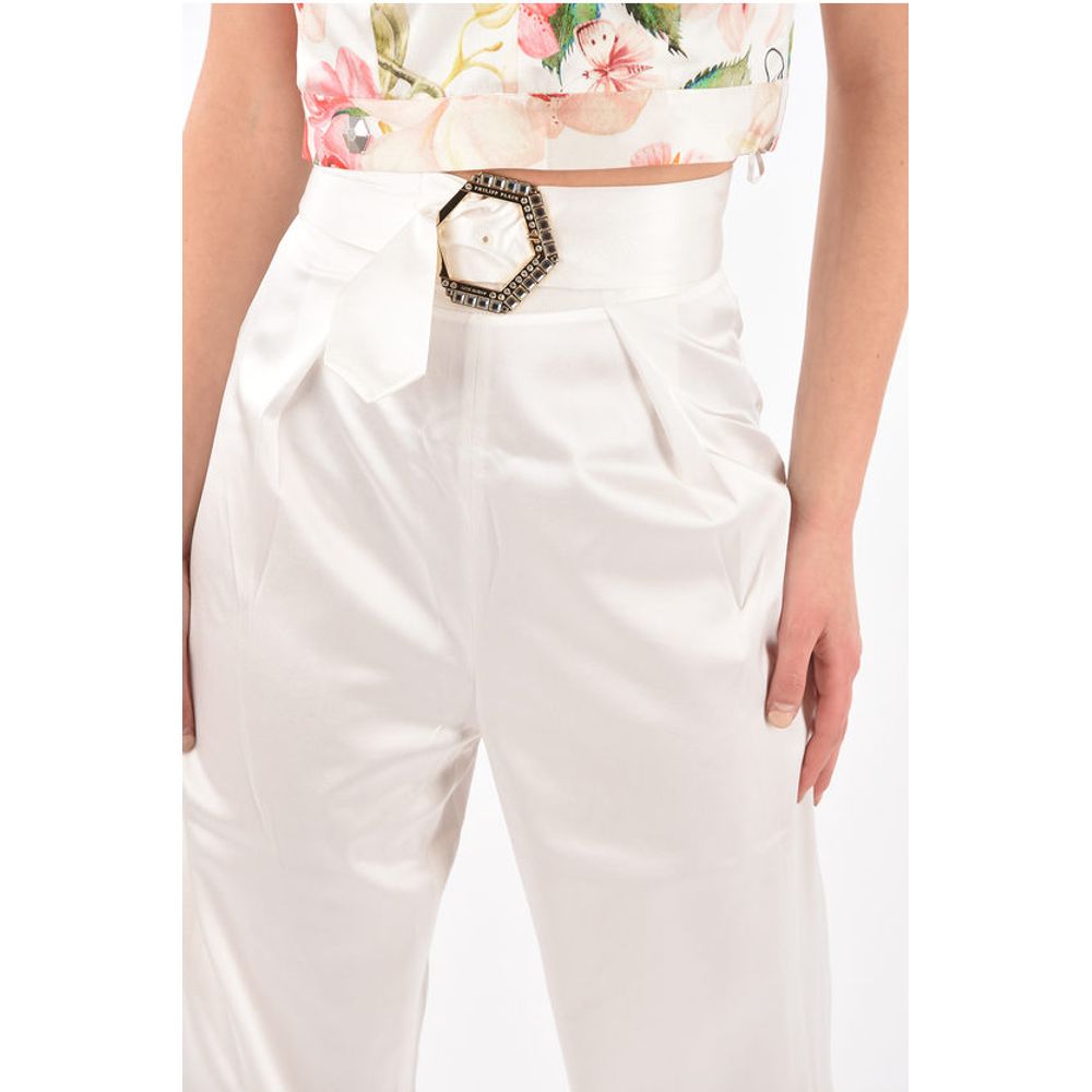 Philipp Plein Silk JEWEL Palazzo Pants
