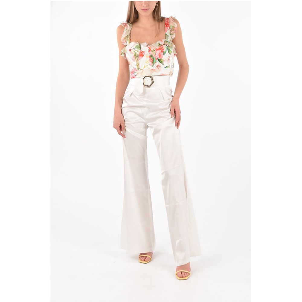 Philipp Plein Silk JEWEL Palazzo Pants
