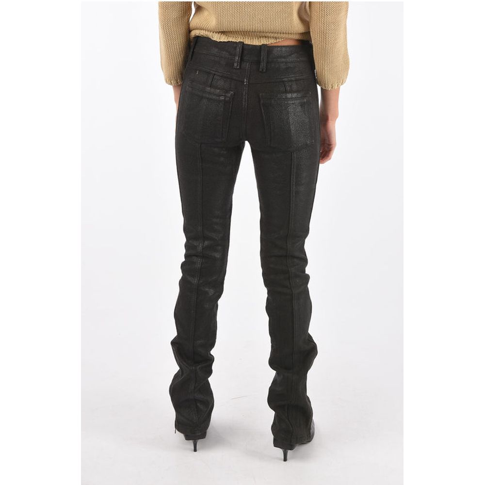 Diesel BLACK GOLD Coated Wool PERKUNO Biker Pants with Ankle Zip