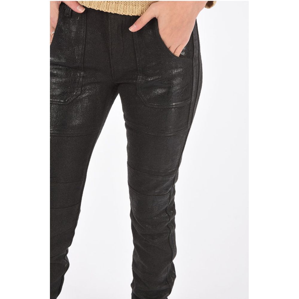 Diesel BLACK GOLD Coated Wool PERKUNO Biker Pants with Ankle Zip