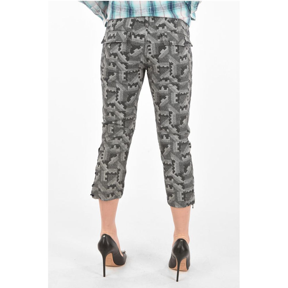Diesel BLACK GOLD Mid-rise waist PACQUARD capri pants