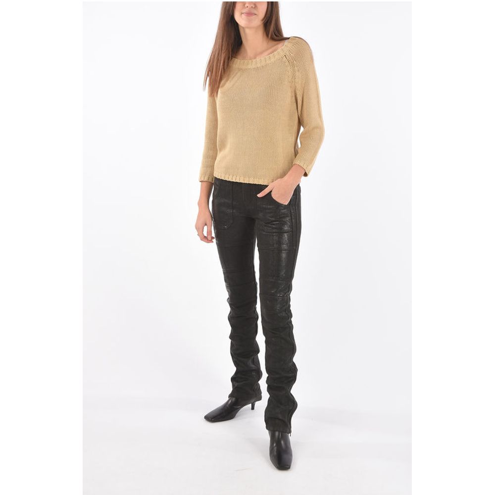 Diesel BLACK GOLD Coated Wool PERKUNO Biker Pants with Ankle Zip