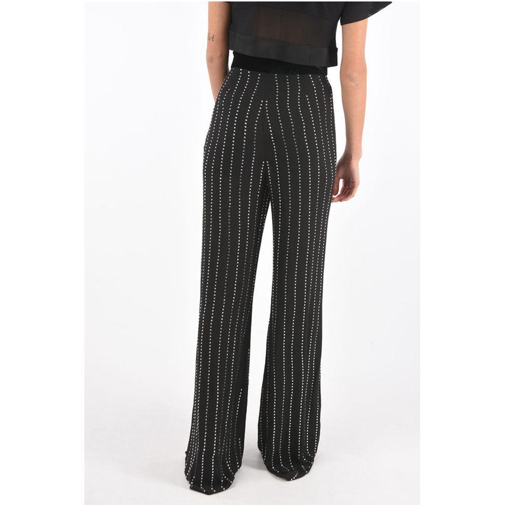 Philipp Plein COUTURE crystal all over high rise waist palazzo pants