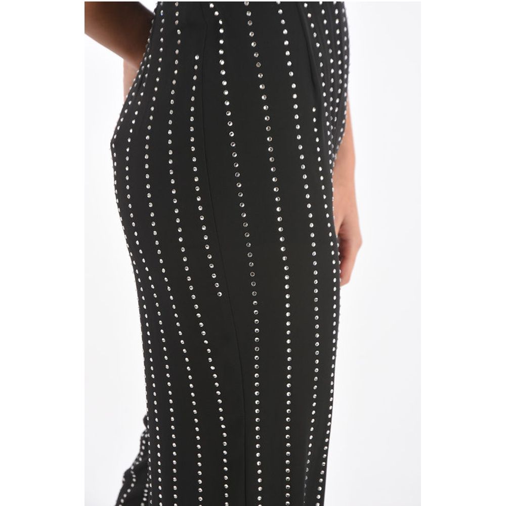 Philipp Plein COUTURE crystal all over high rise waist palazzo pants