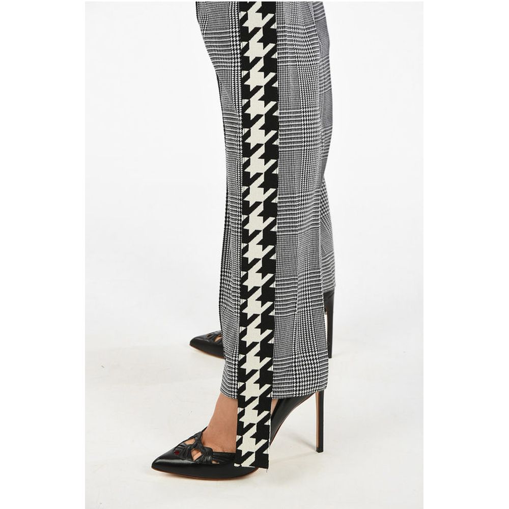 Off-White Virgin Wool Pied de Poule Print Trousers