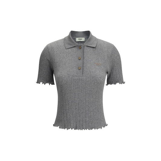 Fendi Ribbed Polo T-shirt