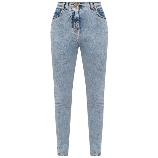 Balmain Blue Cotton Jeans & Pant